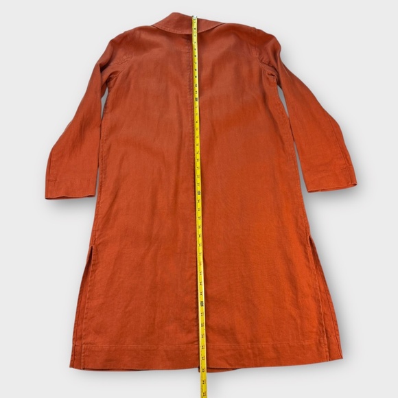 Eileen Fisher Linen Trench Coat Womens Lagenlook Minimalist Autumn Fall XS - S - Picture 11 of 15